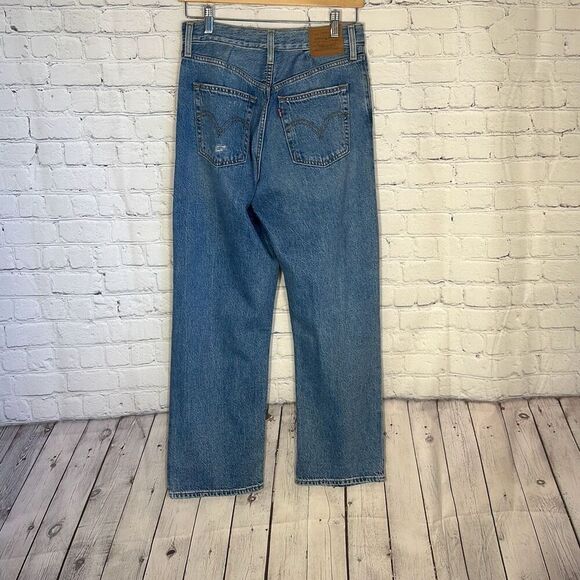 Levis Jeans Big E Womens Wide Leg Button Fly Blue Denim San Francisco 28 - Picture 9 of 12